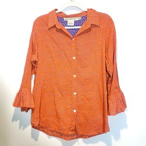 Gretchen Scott Designs Orange Button Down Shirt